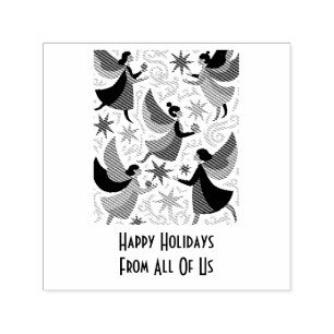 Angelic Figures Mid-Century Modern Kitschmas Self-inking Stamp