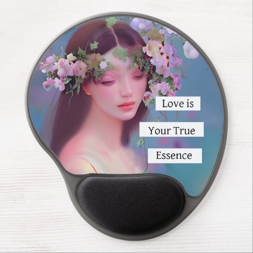 Angelic Maiden and Inspirational Quote Ethereal Gel Mouse Pad