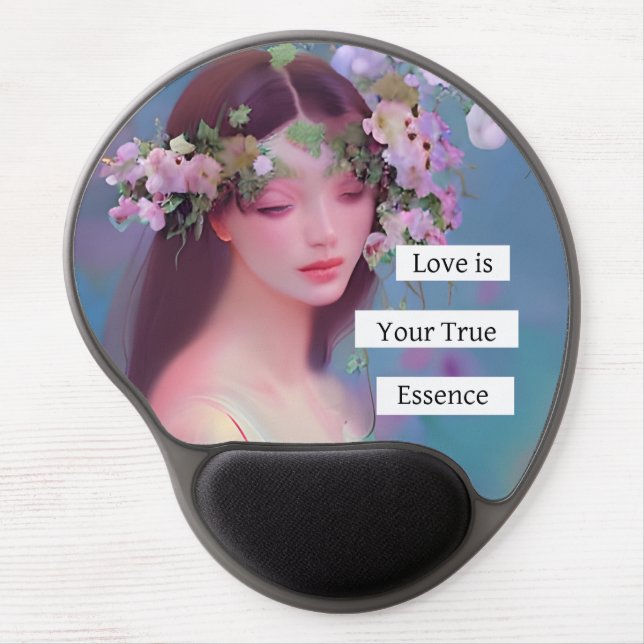 Angelic Maiden and Inspirational Quote Ethereal Gel Mouse Pad (Front)