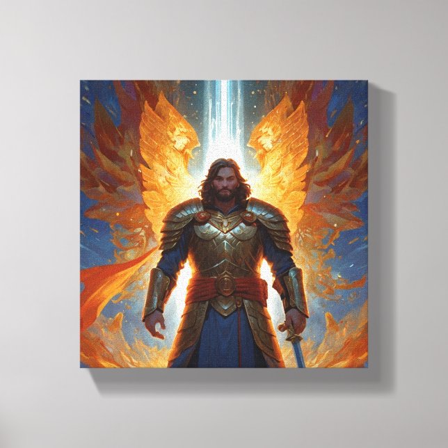 Angelic Man in Armor of God Canvas Print (Front)