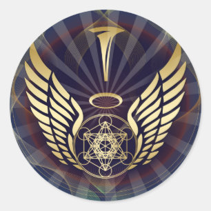 Angelic- Merkaba-Metatron cube Classic Round Sticker