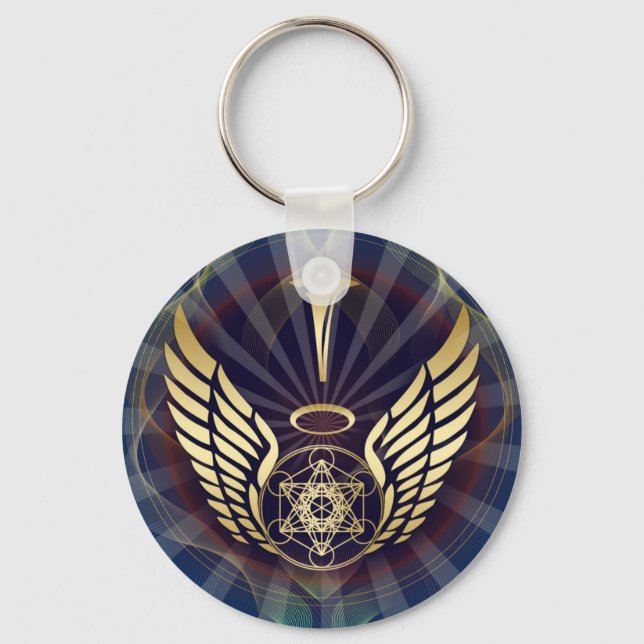 Angelic- Merkaba-Metatron cube Keychain (Front)