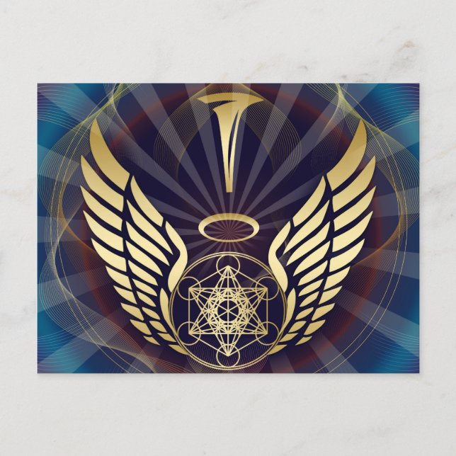 Angelic- Merkaba-Metatron cube Postcard (Front)