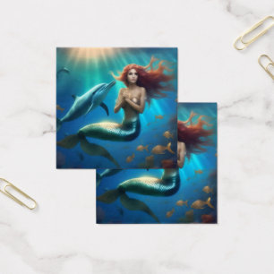 Angelic Mermaid Swimming With Dolphins,