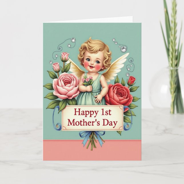 Angelic Mothers Day Floral Card (Front)