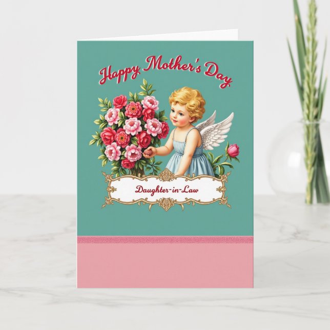 Angelic Mothers Day Rose Card (Front)