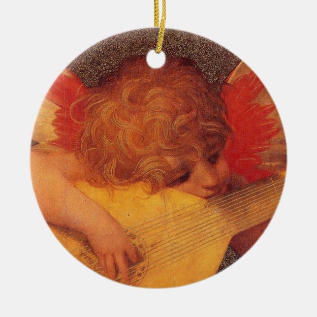 Angelic Musician Ceramic Ornament (Front)