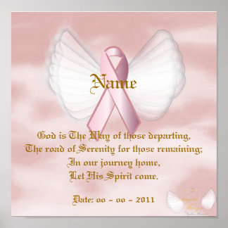 Angelic Pink Ribbon Poem On A Poster - Customize
