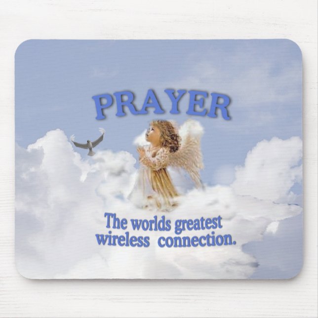 Angelic Prayer Worlds Greatest Wireless Connection Mouse Pad (Front)