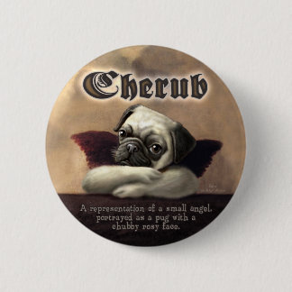 Angelic Pug Cherub Gift Items Button