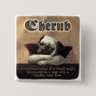 Angelic Pug Cherub Gift Items Button