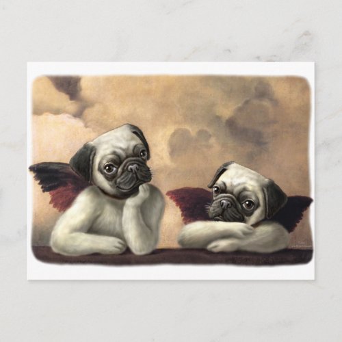 Angelic Pug Cherub Gift Items Postcard