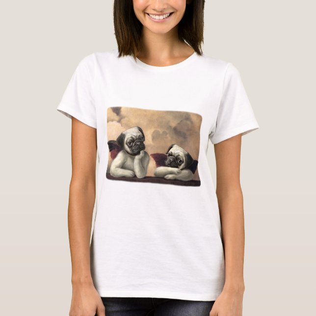 Angelic Pug Cherub Gift Items T-Shirt (Front)