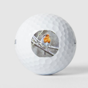 Angelic Robin Watercolor Golf Balls