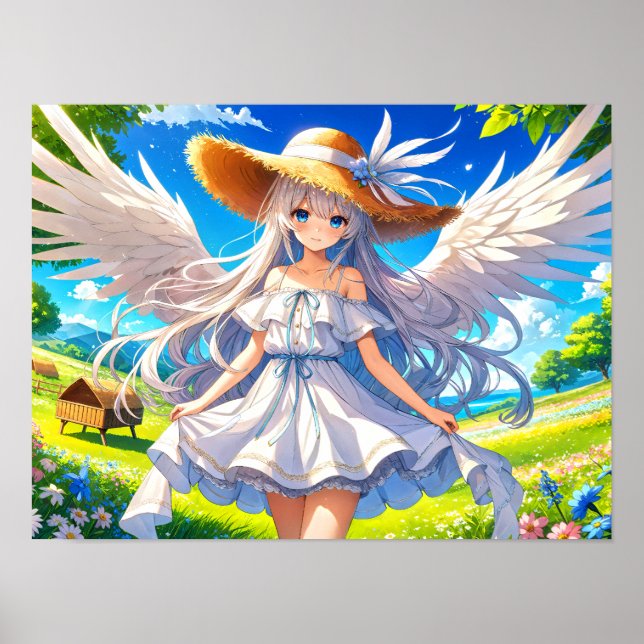 Angelic Summer Serenity Fantasy Elegance Poster (Front)