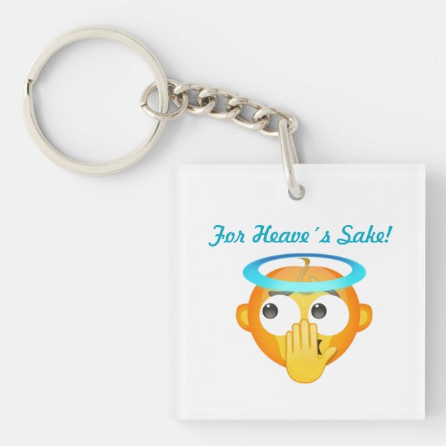 Angelic Surprise emoji Keychain (Front)