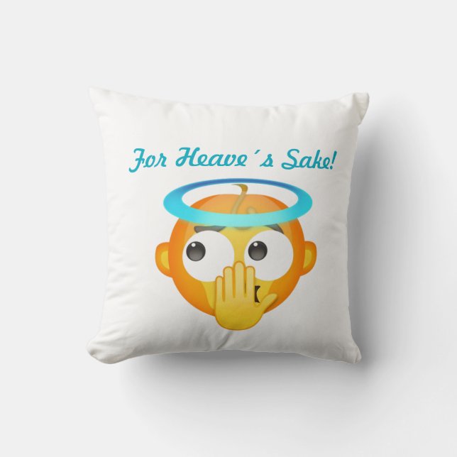Angelic Surprise emoji Throw Pillow (Front)