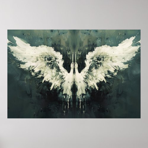Angelic Swan Wings Poster