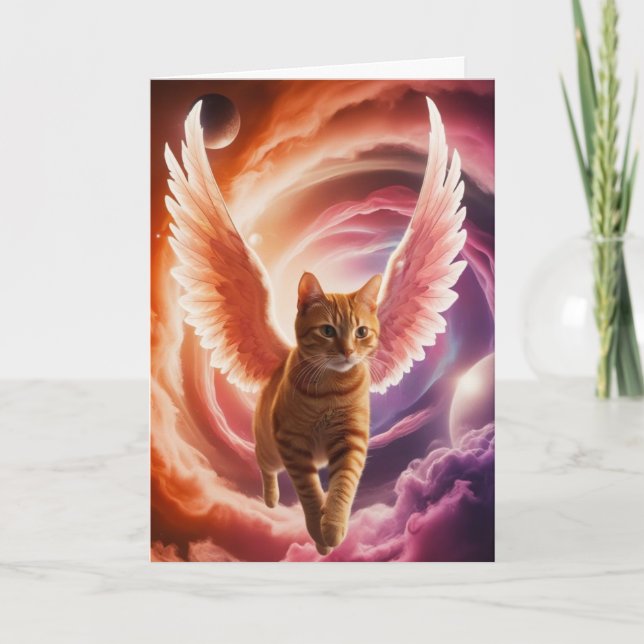 Angelic Tabby Cat Sympathy Card (Front)