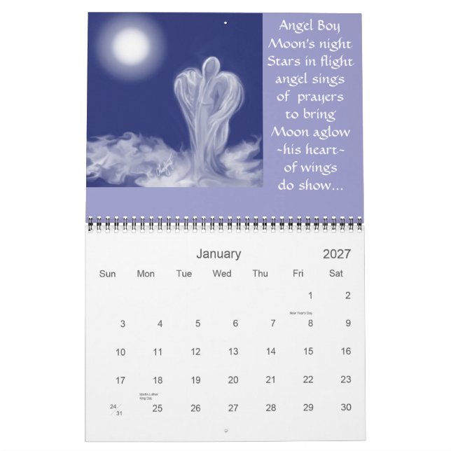 Angelic Times Calendar (Jan 2027)