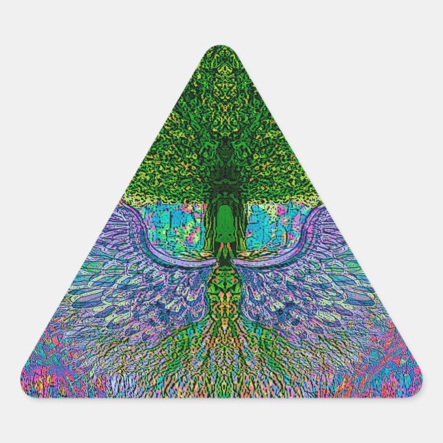 Angelic Tree of Life Triangle Sticker (Front)