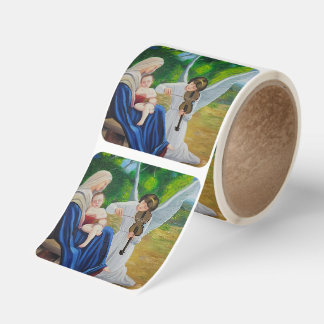 Angelic violin square sticker