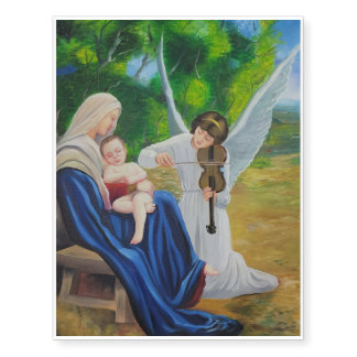 Angelic violin temporary tattoos