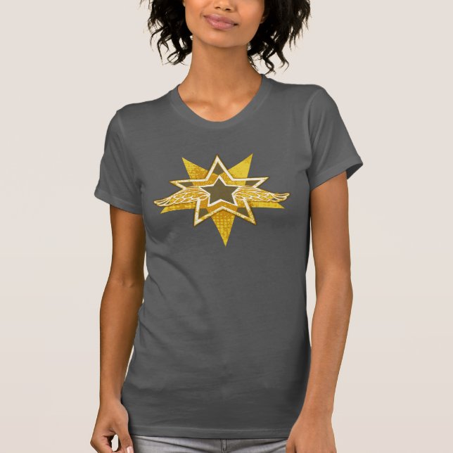 Angelic wings golden star t-shirt (Front)