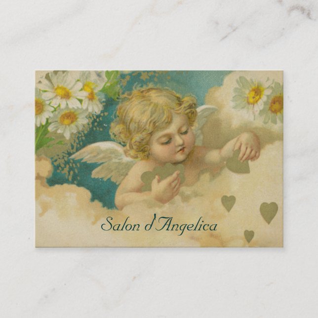 Angelica Hearts & Daisies Elegant Chubby Cards (Front)