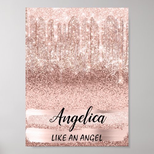 Angelica Name Meaning Birthday 16th Bridal Rose Poster