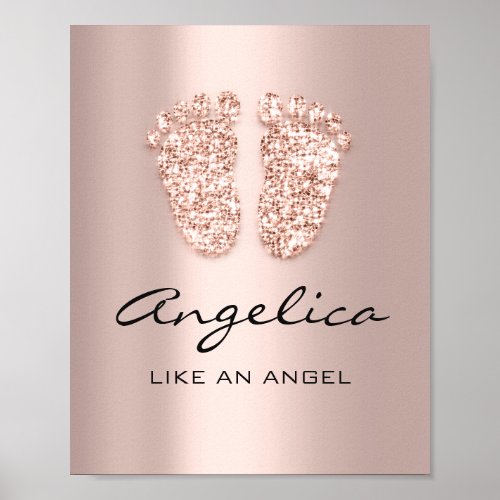 angelica Name Meaning New Baby Feet Rose Gift Poster