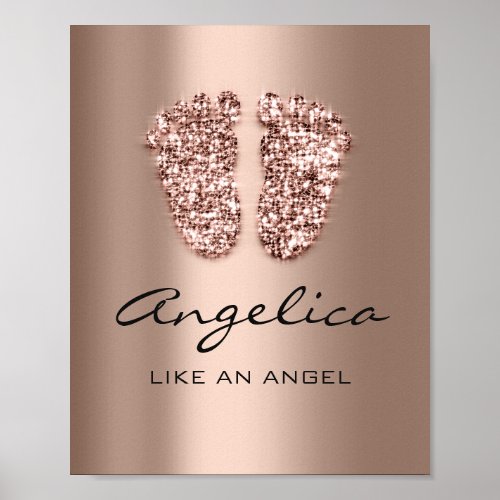 angelica Name Meaning New Baby Feet Rose Gold Poster