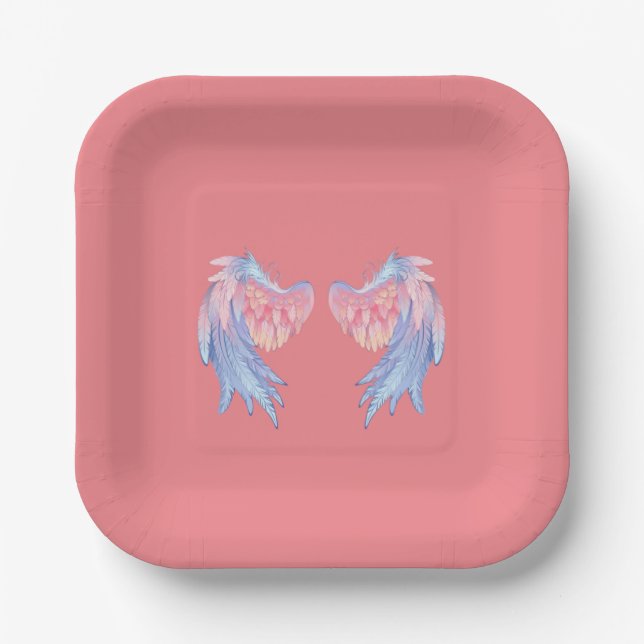 Angelica was born with Angel wings from heaven Pap Paper Plates (Front)