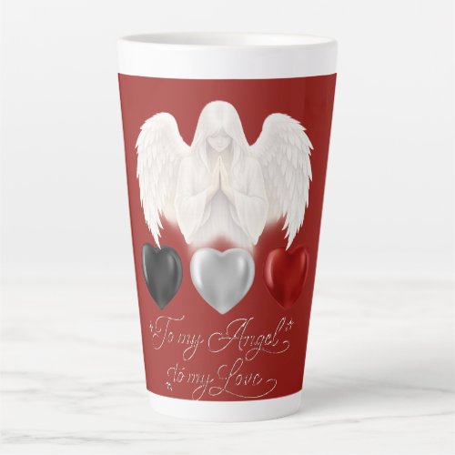 AngelicFaith SilverHeart Latte Mug