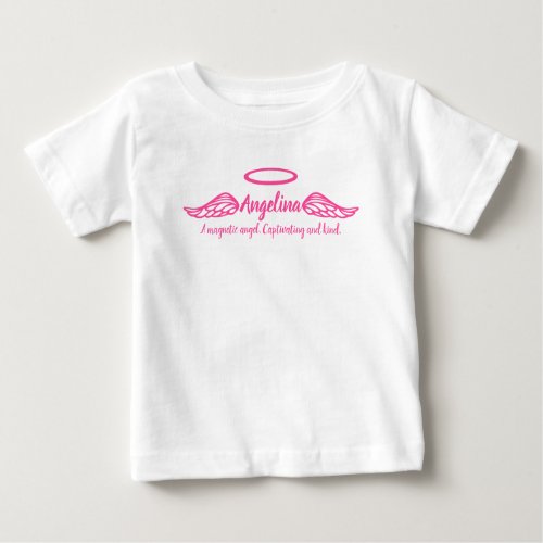 Angelina girls name  meaning angel wings pink baby T_Shirt