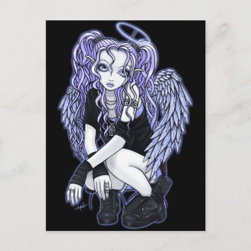 Angelina Gothic Violet Angel Fairy Postcard