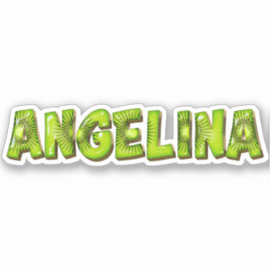 Angelina Name Kiwi Design Decal Sticker