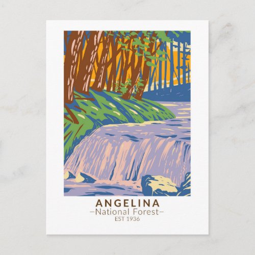 Angelina National Forest Boykin Creek Vintage Postcard