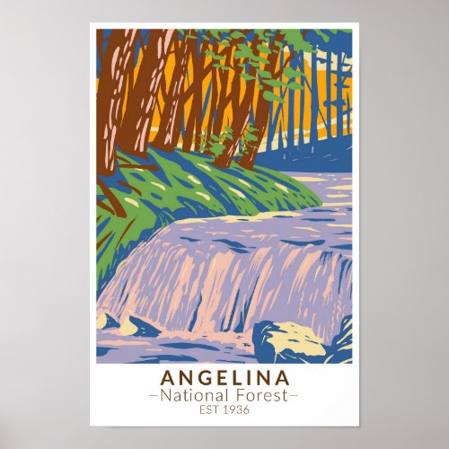 Angelina National Forest Boykin Creek Vintage Poster