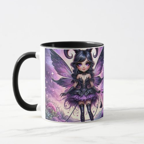 Angelina Purple Gothic Fairy Scorpio Horns Zodiac  Mug