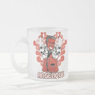 angelique black frosted glass coffee mug