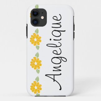 Angelique Name Yellow Flowers iPhone 11 Case
