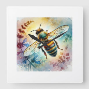 Angelita Bee 061024AREF102 - Watercolor Square Wall Clock