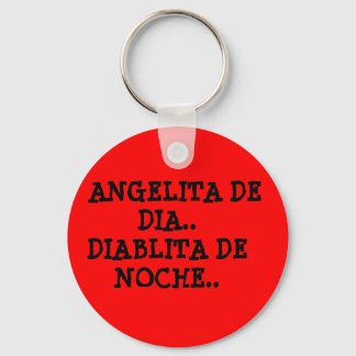ANGELITA DE DIA..DIABLITA DE NOCHE.. KEYCHAIN