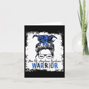 Angelman Syndrome Awareness Mom Warrior Blue Ribbo Card