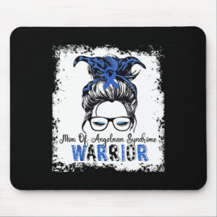 Angelman Syndrome Awareness Mom Warrior Blue Ribbo Mouse Pad