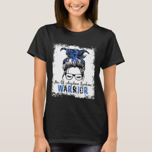 Angelman Syndrome Awareness Mom Warrior Blue Ribbo T-Shirt