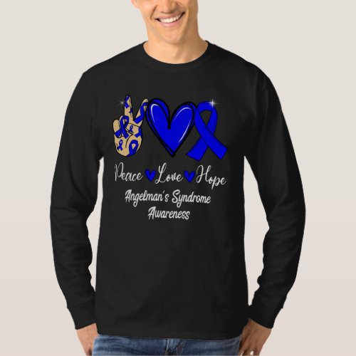 Angelmanu2019s Syndrome Awareness Peace Love Hope  T_Shirt