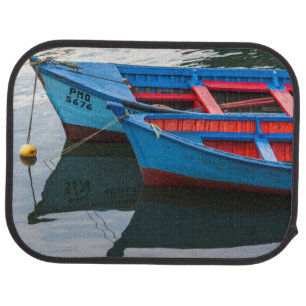 Angelmo harbor, fishing boats. car floor mat