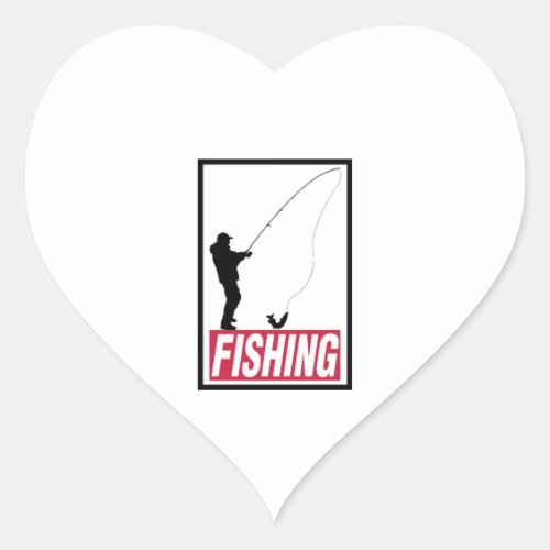 angeln fishing fish heart sticker